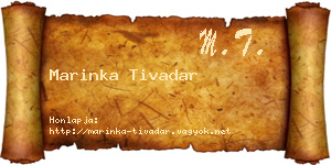 Marinka Tivadar névjegykártya
